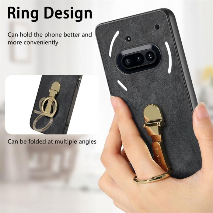 CASENEO - CASENEO D22 Fodral för Nothing Phone (3a) - Äkta läder - Svart