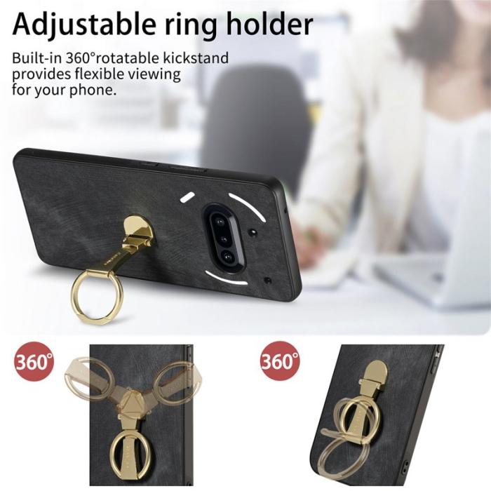 CASENEO - CASENEO D22 Fodral för Nothing Phone (3a) - Äkta läder - Svart