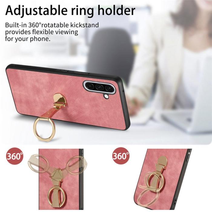 CASENEO - CASENEO D22 Fodral för Samsung Galaxy A36 5G - Äkta läder - Rosa