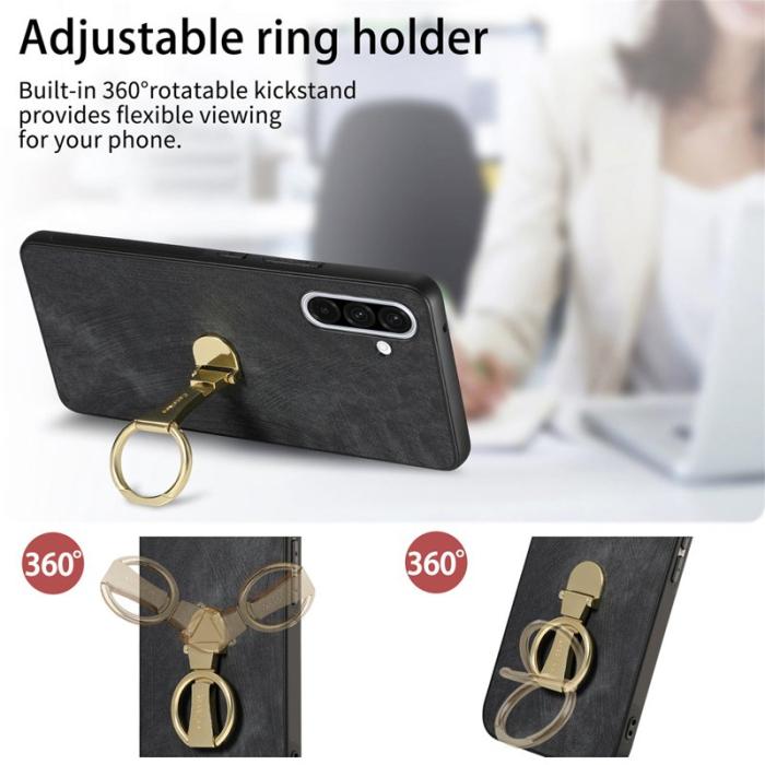 CASENEO - CASENEO D22 Fodral för Samsung Galaxy A36 5G - Äkta läder - Svart