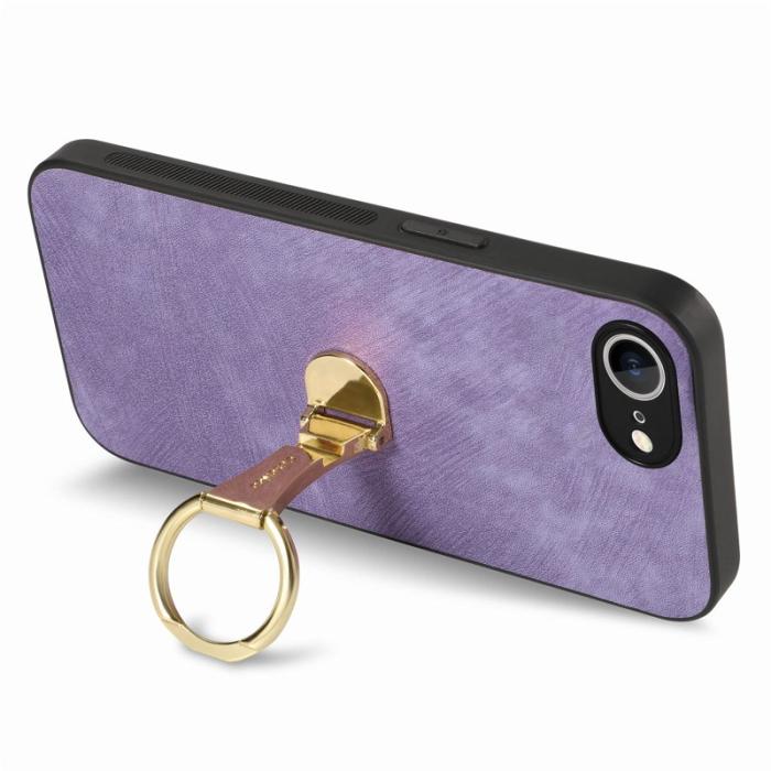 CASENEO - CASENEO D22 iPhone 16e Fodral Fällbart Kickstand Äkta Läder - Lila