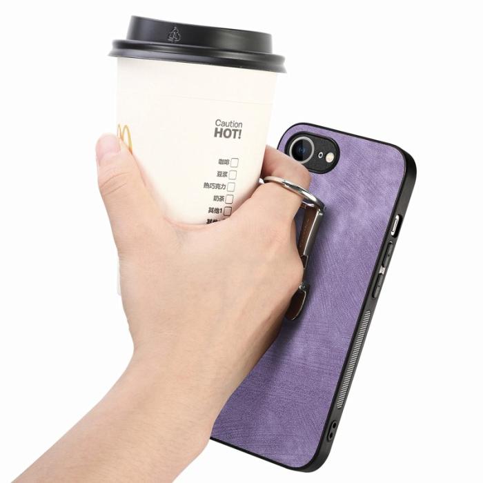 CASENEO - CASENEO D22 iPhone 16e Fodral Fällbart Kickstand Äkta Läder - Lila