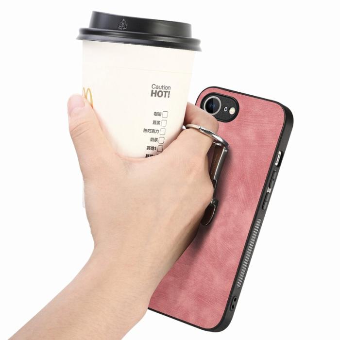 CASENEO - CASENEO D22 iPhone 16e Fodral Fällbart Kickstand Äkta Läder - Rosa