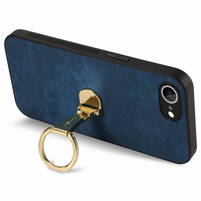 CASENEO - CASENEO D22 iPhone 16e Fodral Fällbart Kickstand Retro Läder - Blå