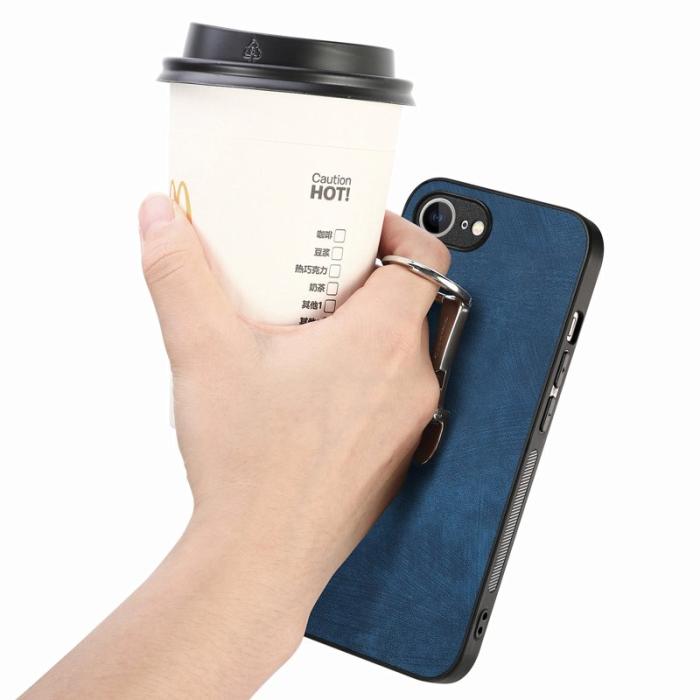 CASENEO - CASENEO D22 iPhone 16e Fodral Fällbart Kickstand Retro Läder - Blå