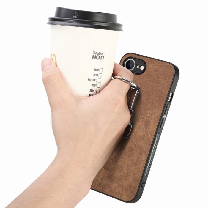 CASENEO - CASENEO D22 iPhone 16e Fodral Fällbart Ställ Retro Läder - Brun