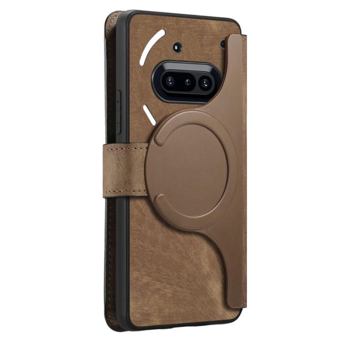 CASENEO - CASENEO För Nothing Phone (3a) Magnetiskt Plånboksfodral Konstläder - Brun