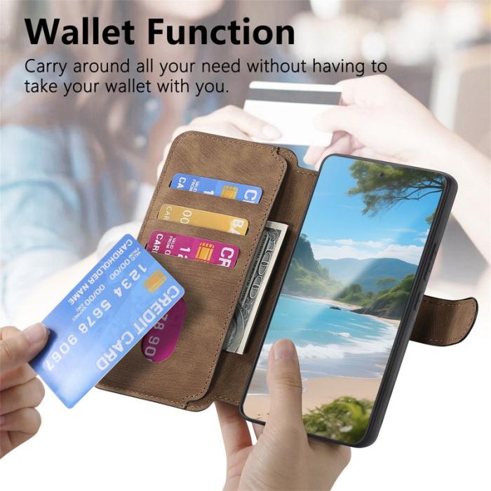 CASENEO - CASENEO För Nothing Phone (3a) Magnetiskt Plånboksfodral Konstläder - Brun