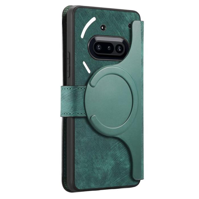 CASENEO - CASENEO För Nothing Phone (3a) Magnetiskt Plånboksfodral Konstläder - Grön