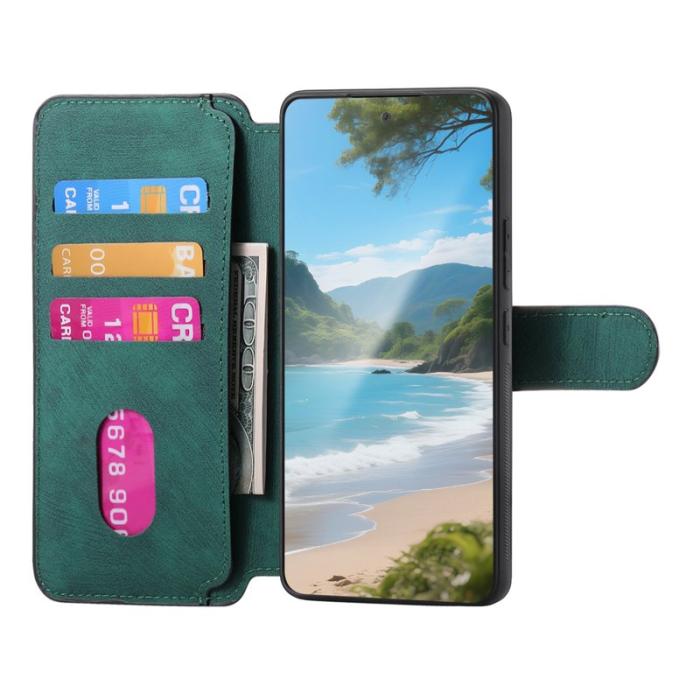 CASENEO - CASENEO För Nothing Phone (3a) Magnetiskt Plånboksfodral Konstläder - Grön