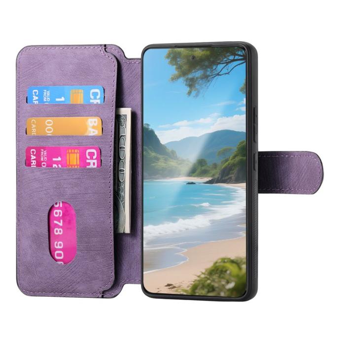 CASENEO - CASENEO För Nothing Phone (3a) Magnetiskt Fodral Äkta Läder - Lila