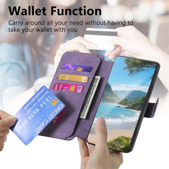 CASENEO - CASENEO För Nothing Phone (3a) Magnetiskt Fodral Äkta Läder - Lila