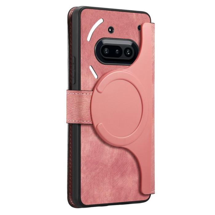 CASENEO - CASENEO För Nothing Phone (3a) Magnetiskt Fodral Äkta Läder - Rosa