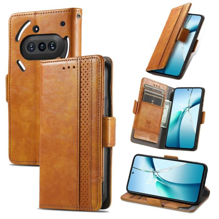 CASENEO - CASENEO För Nothing Phone (3a) Skal i PU-läder - Mörkbrun