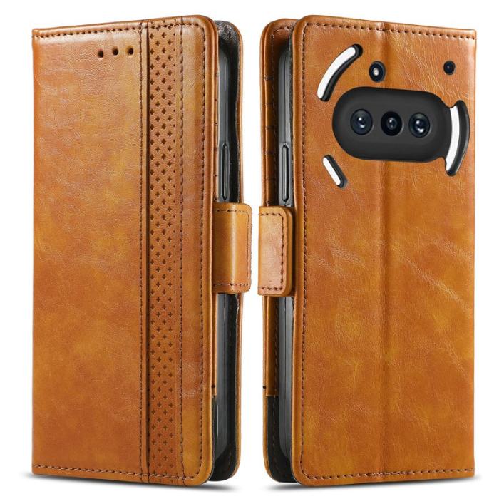 CASENEO - CASENEO För Nothing Phone (3a) Skal i PU-läder - Mörkbrun