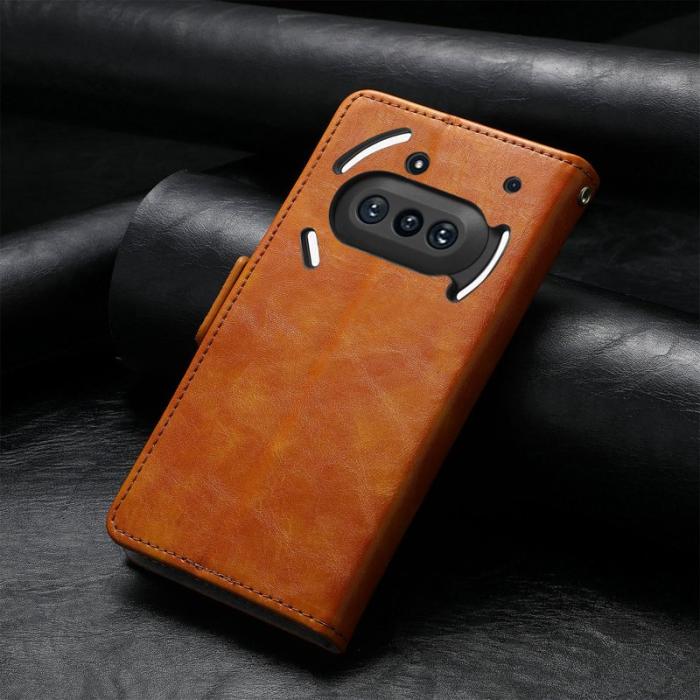 CASENEO - CASENEO För Nothing Phone (3a) Skal i PU-läder - Mörkbrun