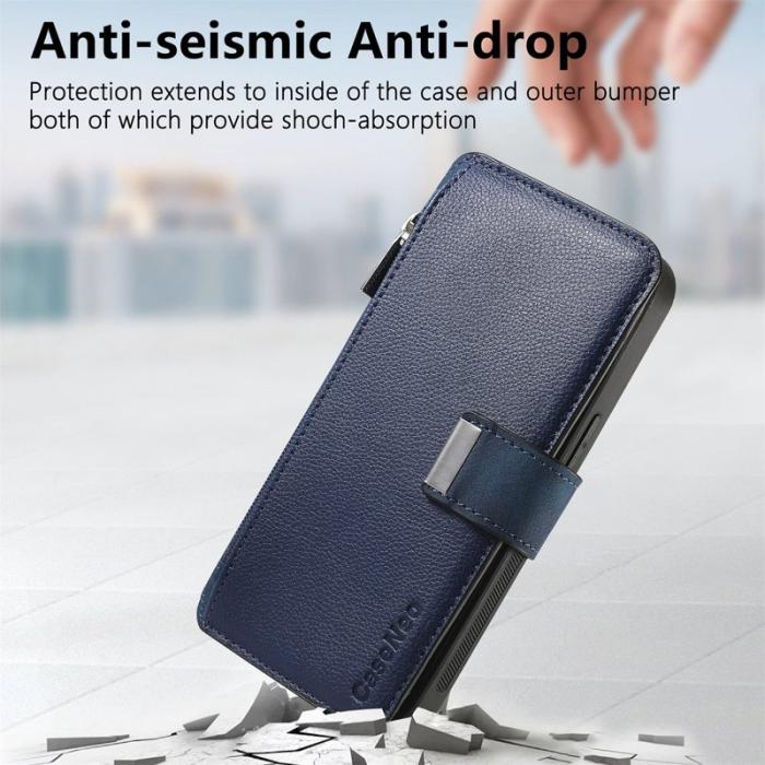 CASENEO - CASENEO Fodral för Nothing Phone (3a) - Äkta läder - Mörkblå