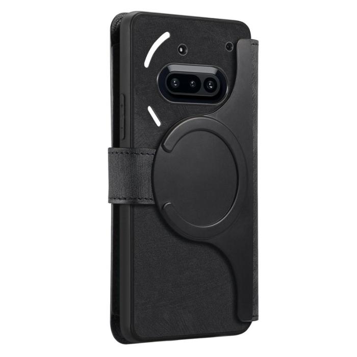 CASENEO - CASENEO Fodral för Nothing Phone (3a) - Äkta läder - Svart