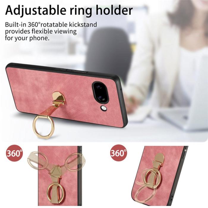 CASENEO - CASENEO Fodral Google Pixel 9a - Retro Läder - Rosa