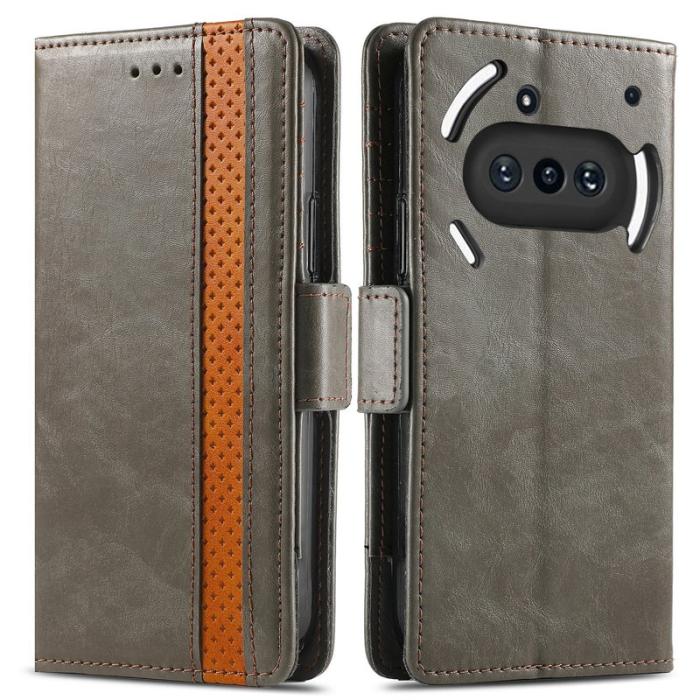 CASENEO - CASENEO For Nothing Phone (3a) Fodral PU Läder - Grå