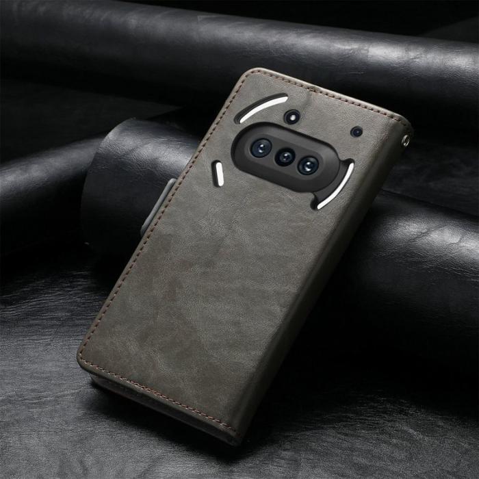 CASENEO - CASENEO For Nothing Phone (3a) Fodral PU Läder - Grå