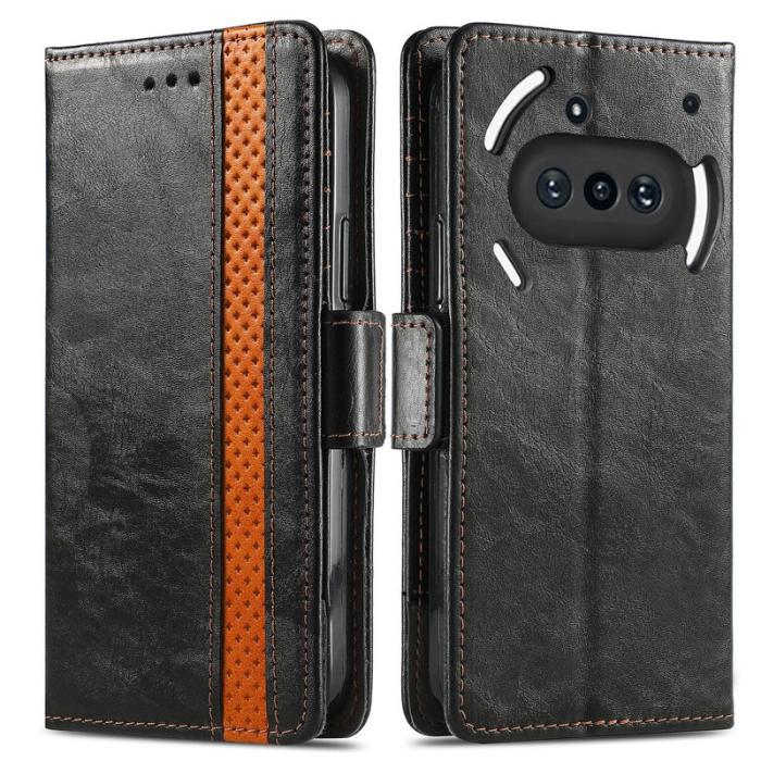 CASENEO - CASENEO For Nothing Phone (3a) Fodral PU Läder - Svart