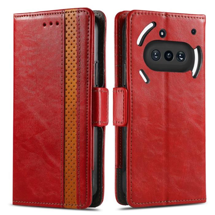 CASENEO - CASENEO For Nothing Phone (3a) Skal PU Läder - Röd