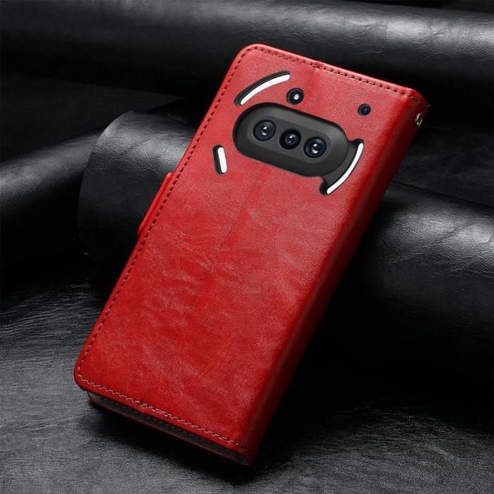 CASENEO - CASENEO For Nothing Phone (3a) Skal PU Läder - Röd