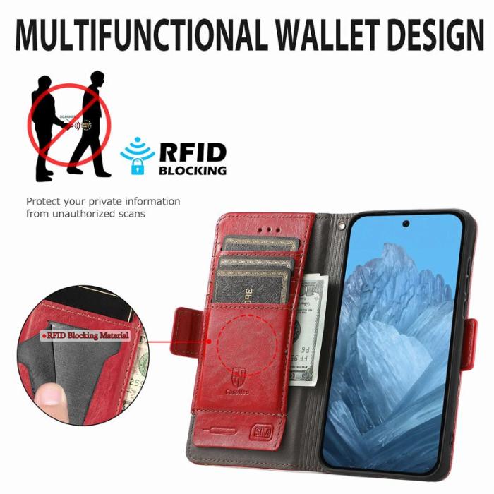 CASENEO - CASENEO Google Pixel 10 Pro XL Skal PU Läder - Röd