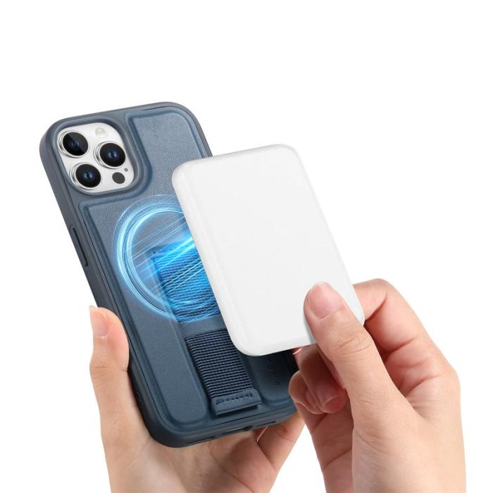 CASENEO - CASENEO iPhone 12/12 Pro Fodral - Magnetiskt PU Läder - Blå