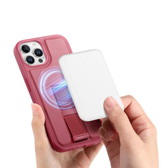 CASENEO - CASENEO iPhone 12/12 Pro Fodral - Magnetiskt PU Läder - Röd