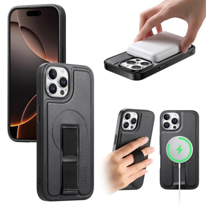 CASENEO - CASENEO iPhone 12/12 Pro Fodral - Magnetiskt PU Läder - Svart