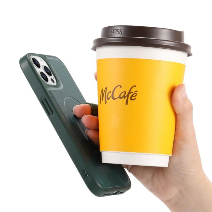 CASENEO - CASENEO iPhone 12/12 Pro Fodral - PU Läder + PC - Grön