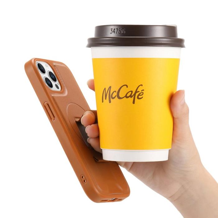 CASENEO - CASENEO iPhone 12 Pro Fodral - Magnetiskt PU Läder - Brun