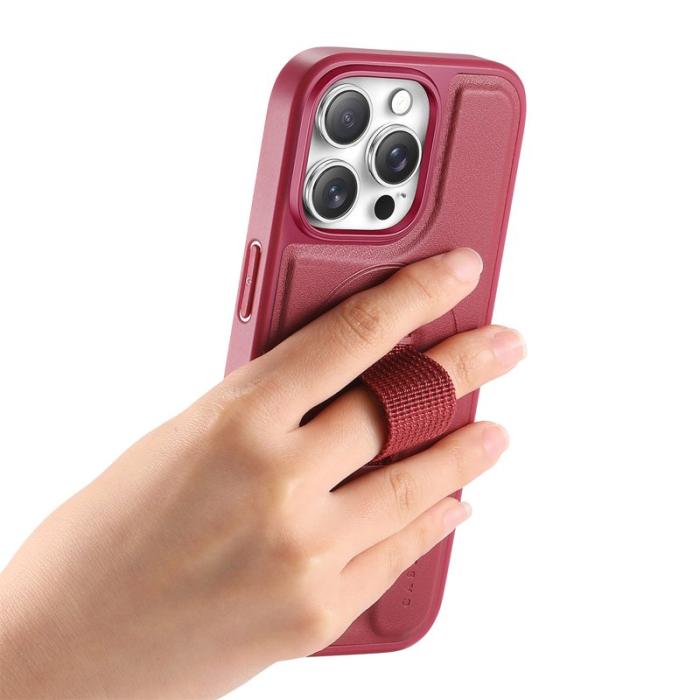 CASENEO - CASENEO iPhone 13 Pro Fodral Magnetiskt KonstLäder - Röd