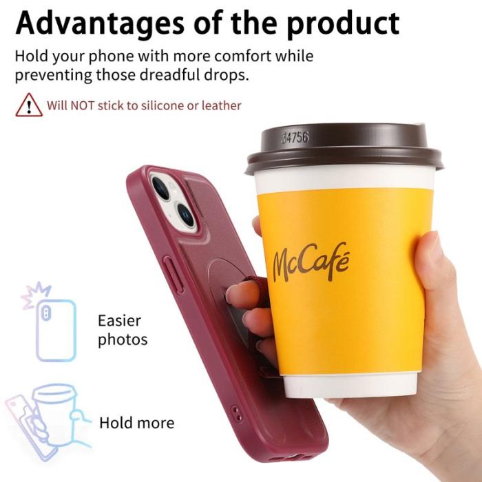 CASENEO - CASENEO iPhone 14 / 13 Fodral Magnetiskt PU Läder - Röd