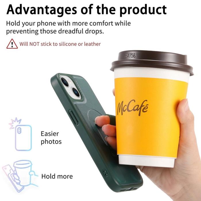 CASENEO - CASENEO iPhone 14 / iPhone 13 Fodral - PU Läder + PC - Grön