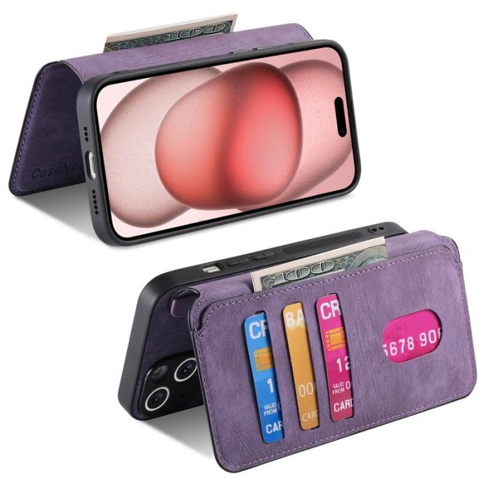 CASENEO - CASENEO iPhone 14 Plus Fodral Äkta läder - Lila