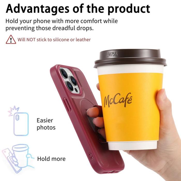 CASENEO - CASENEO iPhone 14 Pro Fodral Magnetiskt PU Läder - Röd