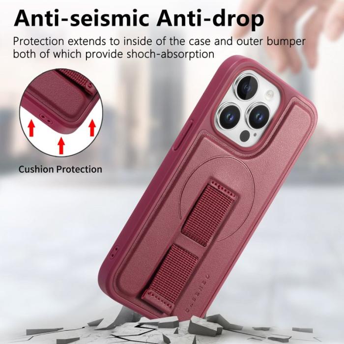 CASENEO - CASENEO iPhone 14 Pro Fodral Magnetiskt PU Läder - Röd