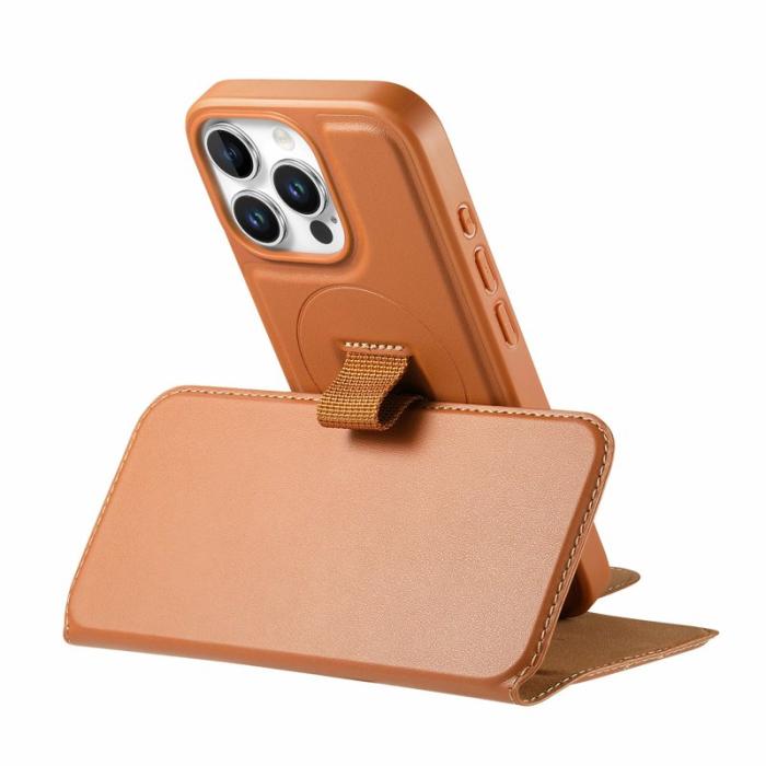 CASENEO - CASENEO iPhone 14 Pro Fodral RFID Blocking Äkta Läder - Brun