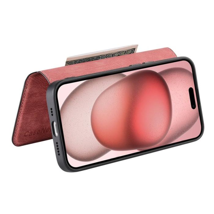 CASENEO - CASENEO iPhone 15 Fodral Äkta läder - Pink