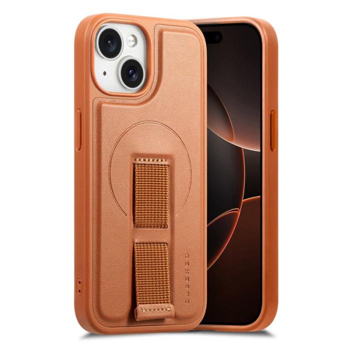 CASENEO - CASENEO iPhone 15 Fodral Magnetiskt PU Läder - Brun