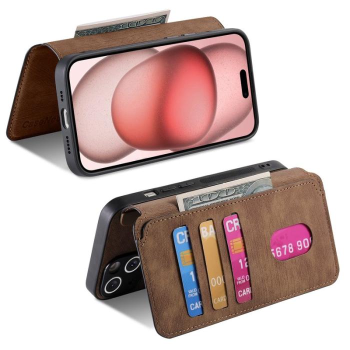 CASENEO - CASENEO iPhone 15 Plus Fodral Äkta läder - Brun