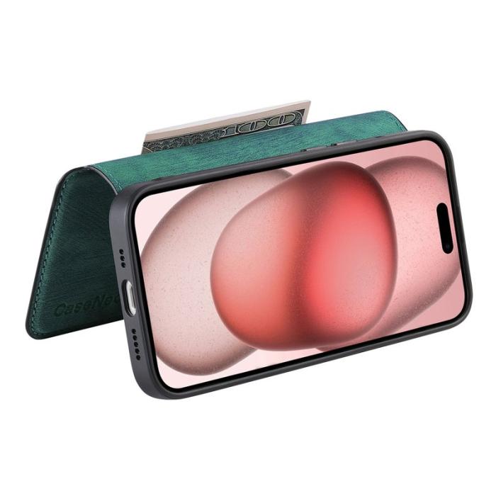 CASENEO - CASENEO iPhone 15 Plus Fodral Äkta läder - Grön