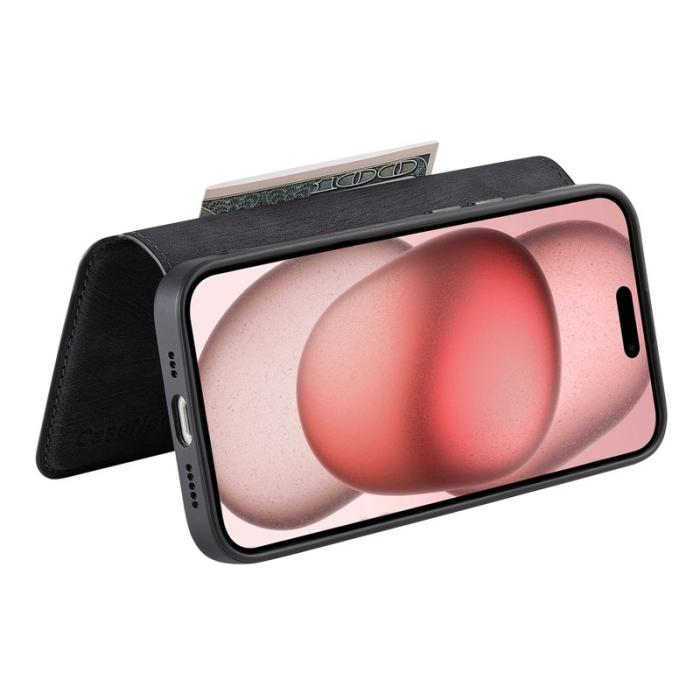 CASENEO - CASENEO iPhone 15 Plus Fodral Äkta läder - Svart