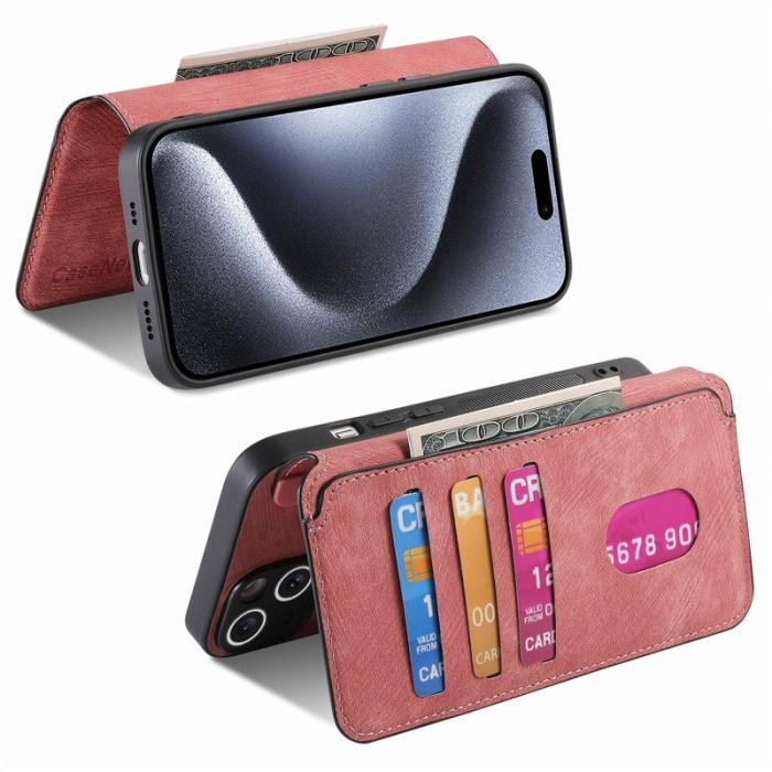 CASENEO - CASENEO iPhone 15 Pro Fodral Äkta läder - Pink