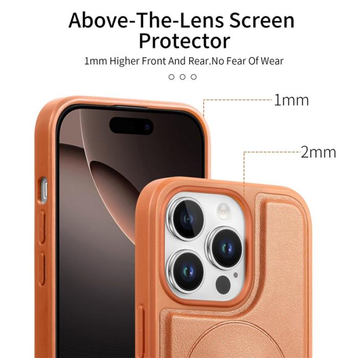 CASENEO - CASENEO iPhone 15 Pro Fodral PU Läder - Chockskydd - Brun