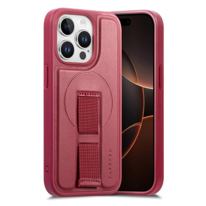 CASENEO - CASENEO iPhone 15 Pro Fodral PU Läder - Röd