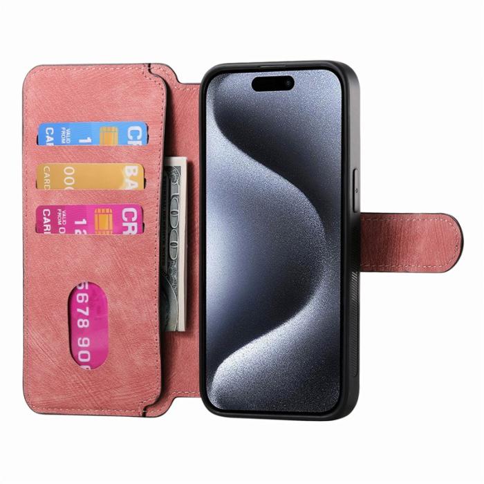 CASENEO - CASENEO iPhone 15 Pro Max Fodral Äkta läder - Rosa